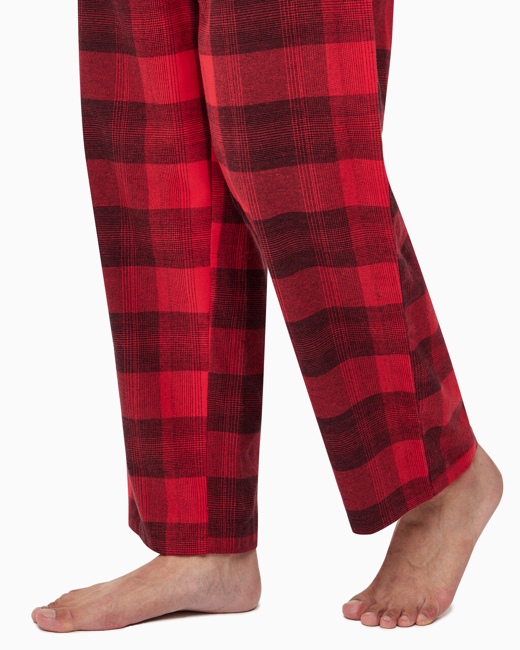 Buy 남성 CK 퓨어 플란넬 팬츠 in color RED BLACK FLANNEL