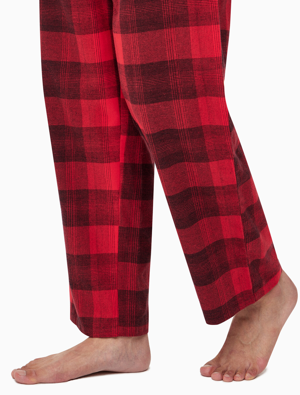 Buy 남성 CK 퓨어 플란넬 팬츠 in color RED BLACK FLANNEL
