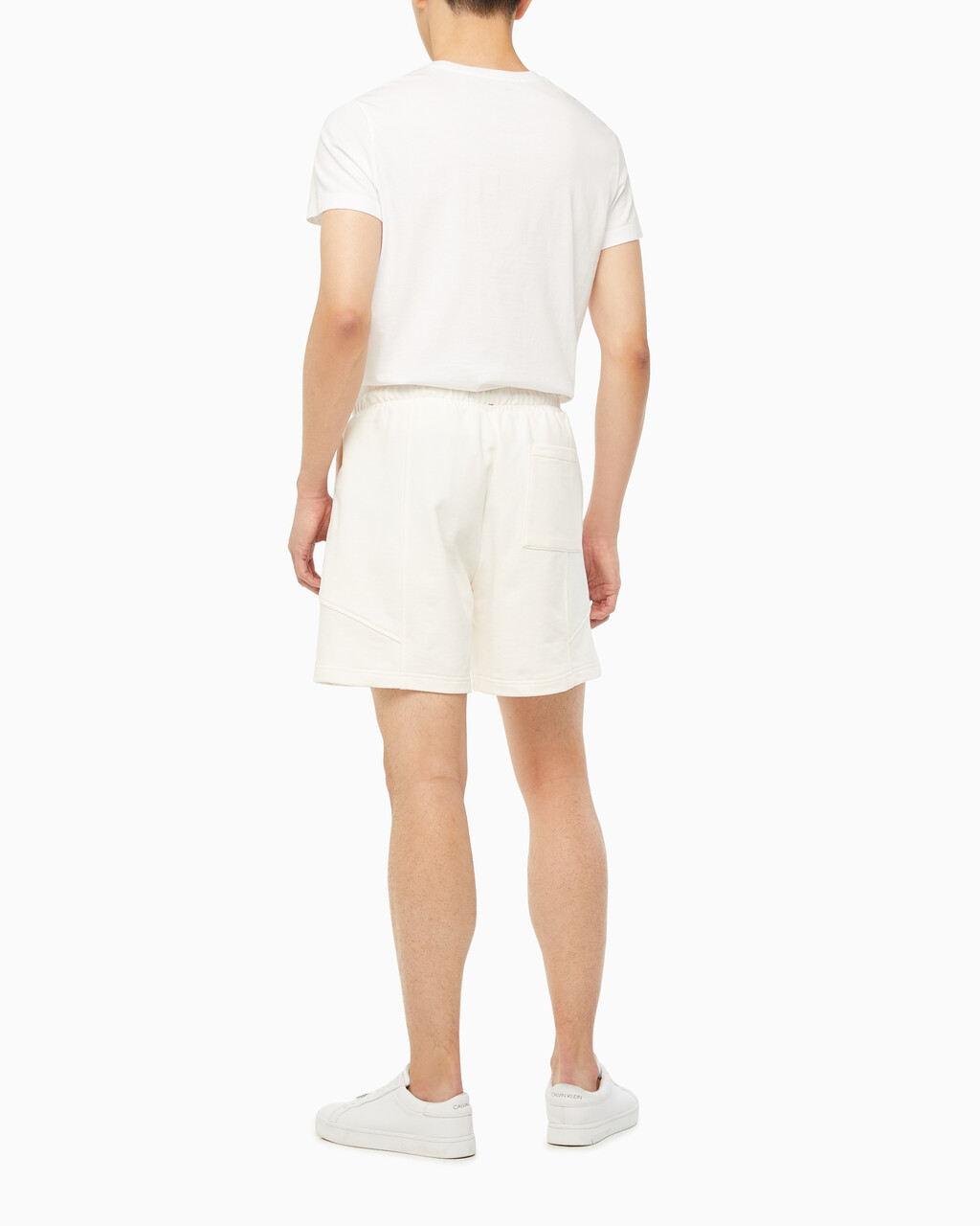 Buy 남성 시즈널 트리플 모노그램 스웨트 쇼츠 in color ANCIENT WHITE