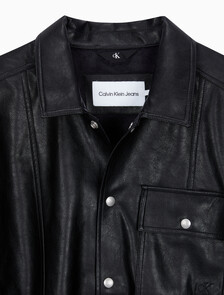 Buy 남성 릴렉스핏 매트 오버 셔츠 in color CK BLACK