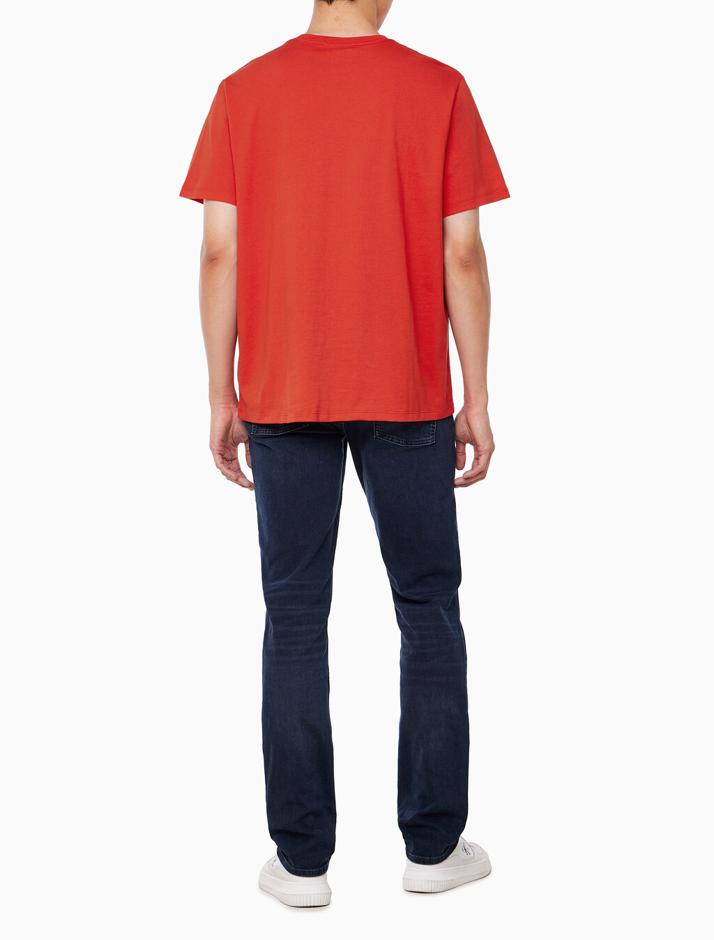 Buy 남성 레귤러핏 히어로 모노그램 로고 반팔 티셔츠 in color RED ALERT