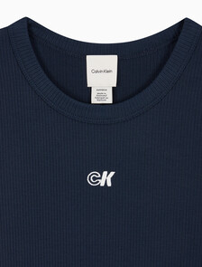 Buy 여성 모달 립 반팔 티셔츠 in color DARK SAPPHIRE