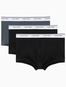 Buy 남성 마이크로파이버 스트레치 밸런스 로우 라이즈 트렁크 3PK in color Black / Charcoal / Black