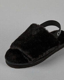 Buy 여성 루가노 에코 퍼 슬리퍼 in color CK BLACK