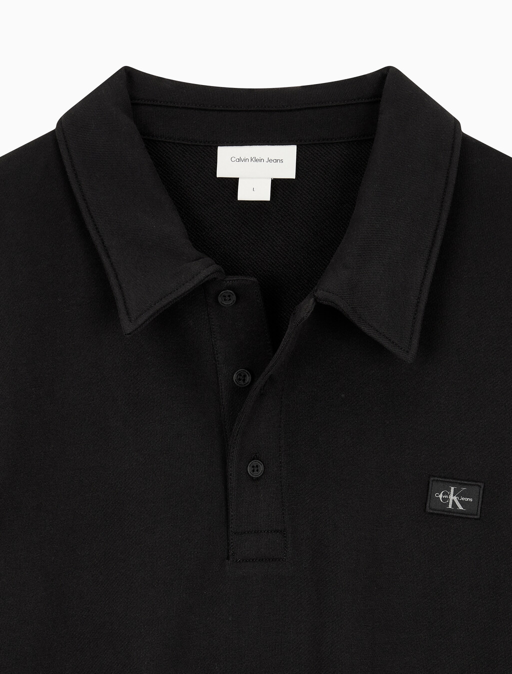 Buy 남성 릴렉스핏 하프 버튼 럭비 스웻셔츠 in color CK BLACK