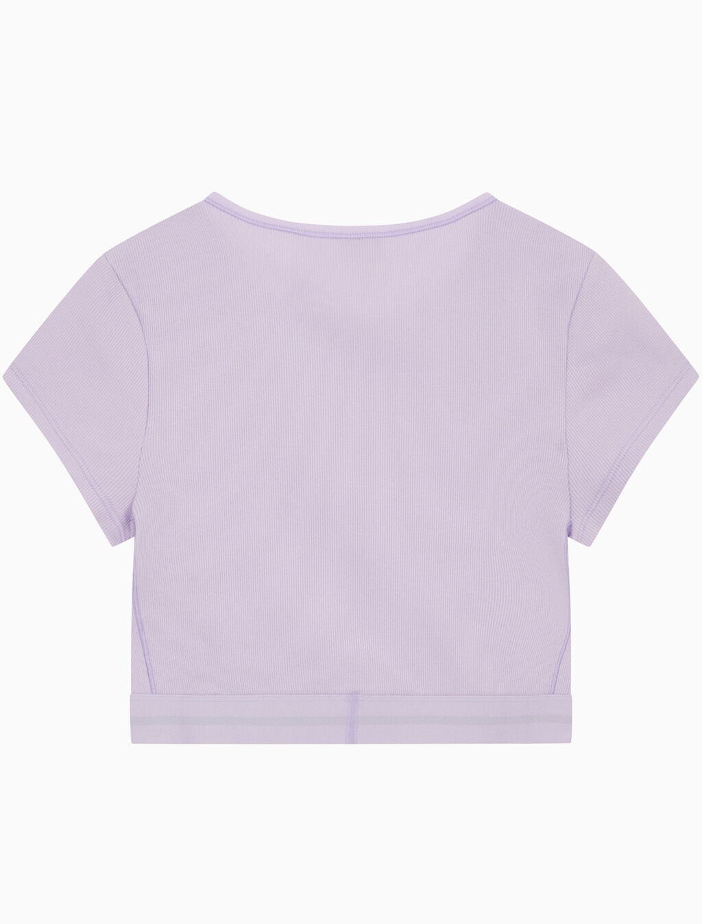 Buy 여성 코튼 스트레치 립 리브드 크롭티 in color LILAC QUARTZ