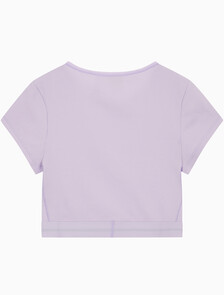 Buy 여성 코튼 스트레치 립 리브드 크롭티 in color LILAC QUARTZ