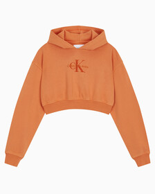 Buy 여성 미네랄 다이 모노로고 후디 in color ORANGE