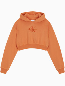Buy 여성 미네랄 다이 모노로고 후디 in color ORANGE