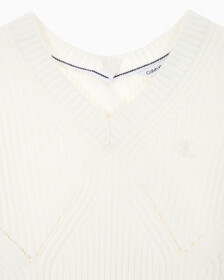 Buy 여성 캐시미어 백 디테일 풀오버 in color WHITE