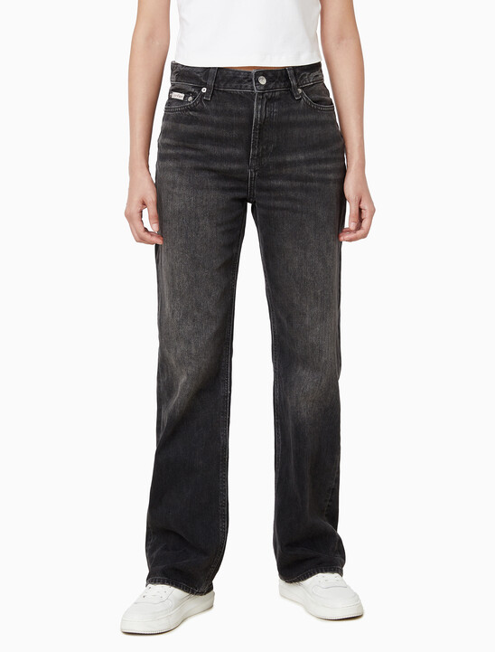 여성 시그니처 90S 스트레이트핏 블랙 데님