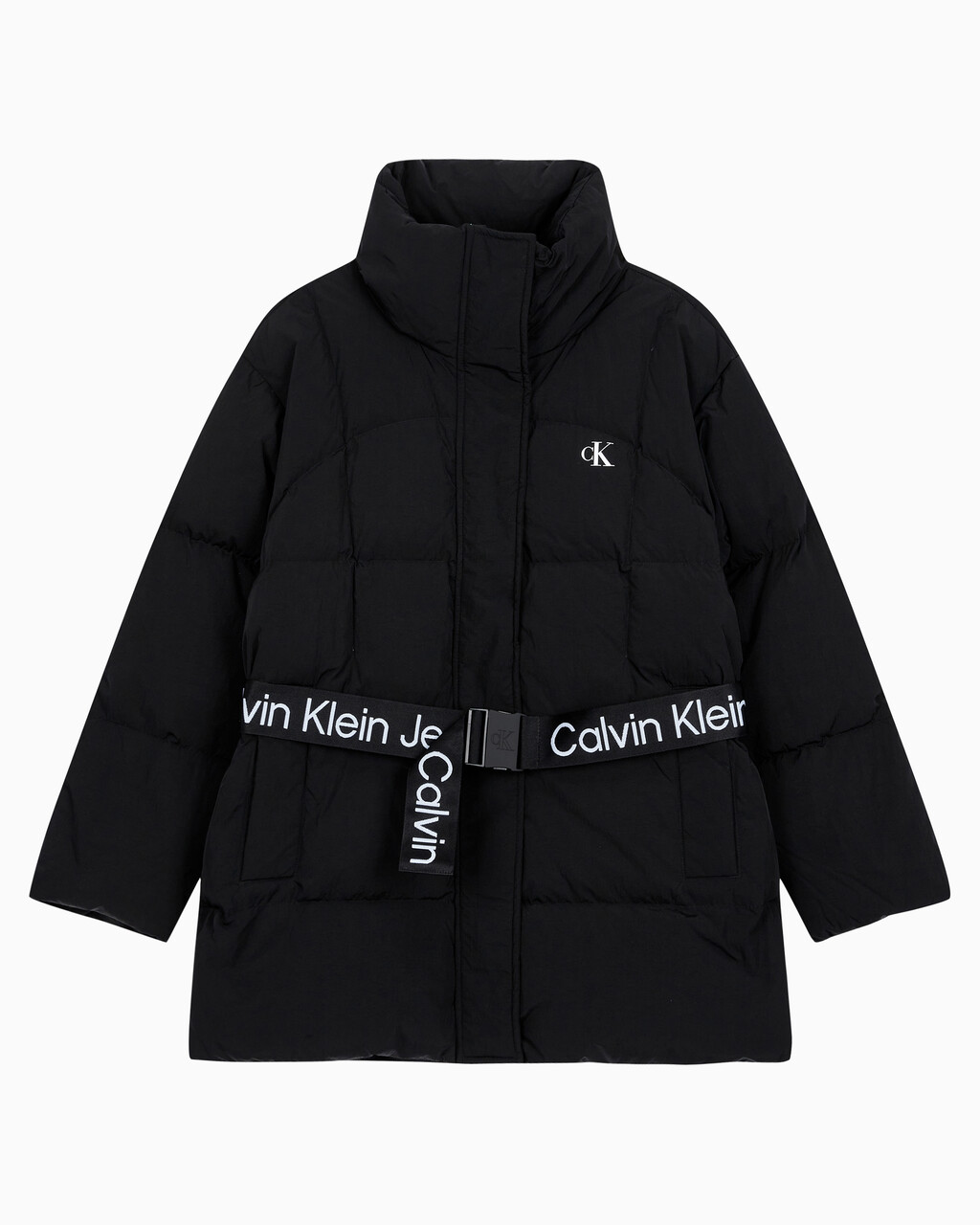 Buy 여성 벨트 롱 푸퍼 in color CK BLACK