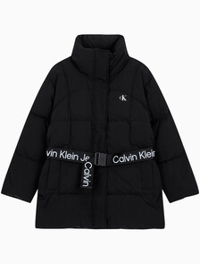 Buy 여성 벨트 롱 푸퍼 in color CK BLACK