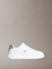 Buy 남성 미네르바 청키 레더 레이스업 컵솔 스니커즈 in color Bright White/Desert Taupe