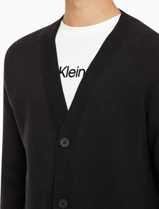 Buy 남성 스트라이프 CK 로고 코튼 가디건 in color CK BLACK