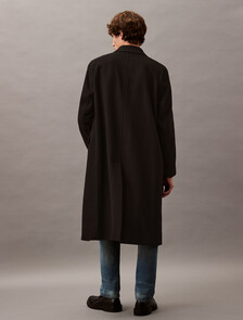 Buy 남성 롱슬리브 브러시드 울 캐시미어 블렌드 탑 코트 in color BLACK BEAUTY