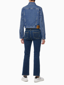 Buy 여성 90's 크롭 데님 자켓 in color MID BLUE BACK EMBRO