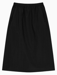 Buy 여성 나일론 블랙 미디 스커트 in color BLACK