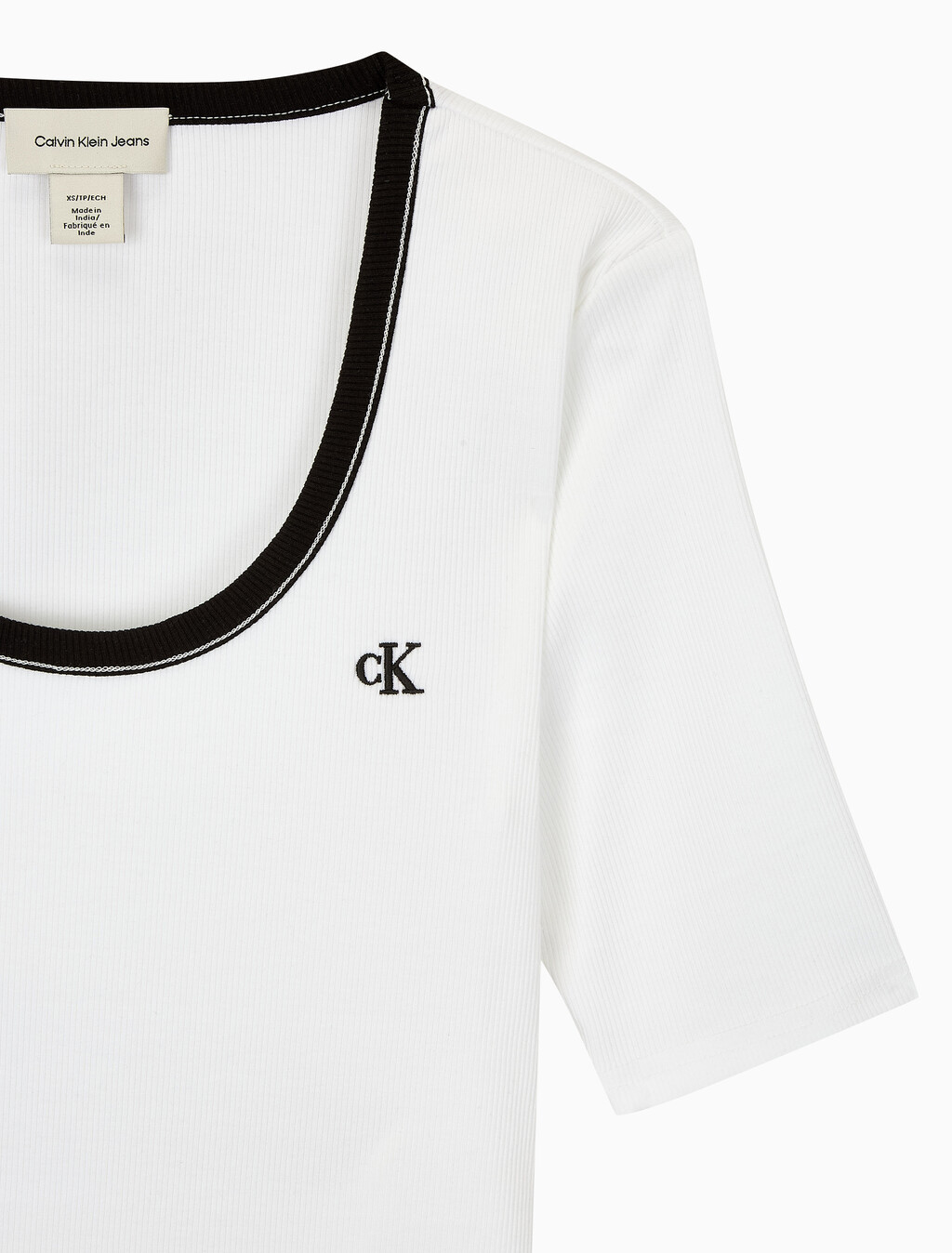 Buy 여성 베이비립 스쿱 컷아웃 탑 in color BRIGHT WHITE