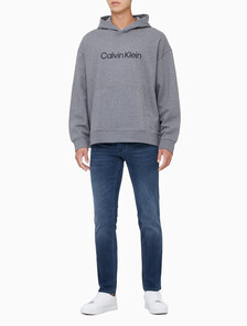 Buy 남성 릴렉스핏 스탠다드 로고 후드 티셔츠 in color MEDIUM GREY HEATHER