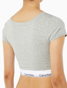 Buy 여성 모던 코튼 티셔츠 아웃푸쉬 브라렛 in color GREY HEATHER