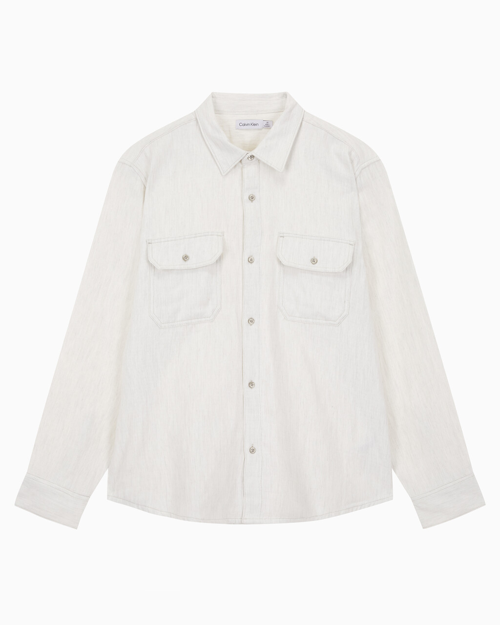 Buy 남성 롱슬리브 더블 포켓 멜란지 셔츠 in color GREY