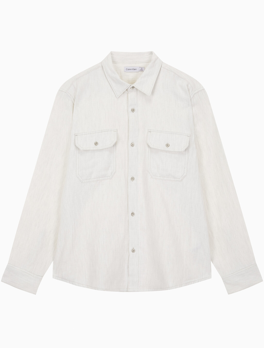 Buy 남성 롱슬리브 더블 포켓 멜란지 셔츠 in color GREY