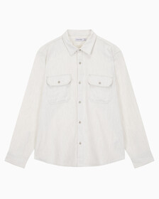Buy 남성 롱슬리브 더블 포켓 멜란지 셔츠 in color GREY