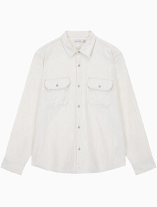 Buy 남성 롱슬리브 더블 포켓 멜란지 셔츠 in color GREY