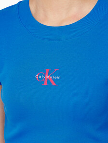 Buy 여성 모노그램 베이비 반팔 티셔츠 in color FRENCH BLUE