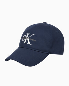 Buy 남녀공용 CKJ 모노그램 엠브로이더리 캡 in color TWILIGHT NAVY
