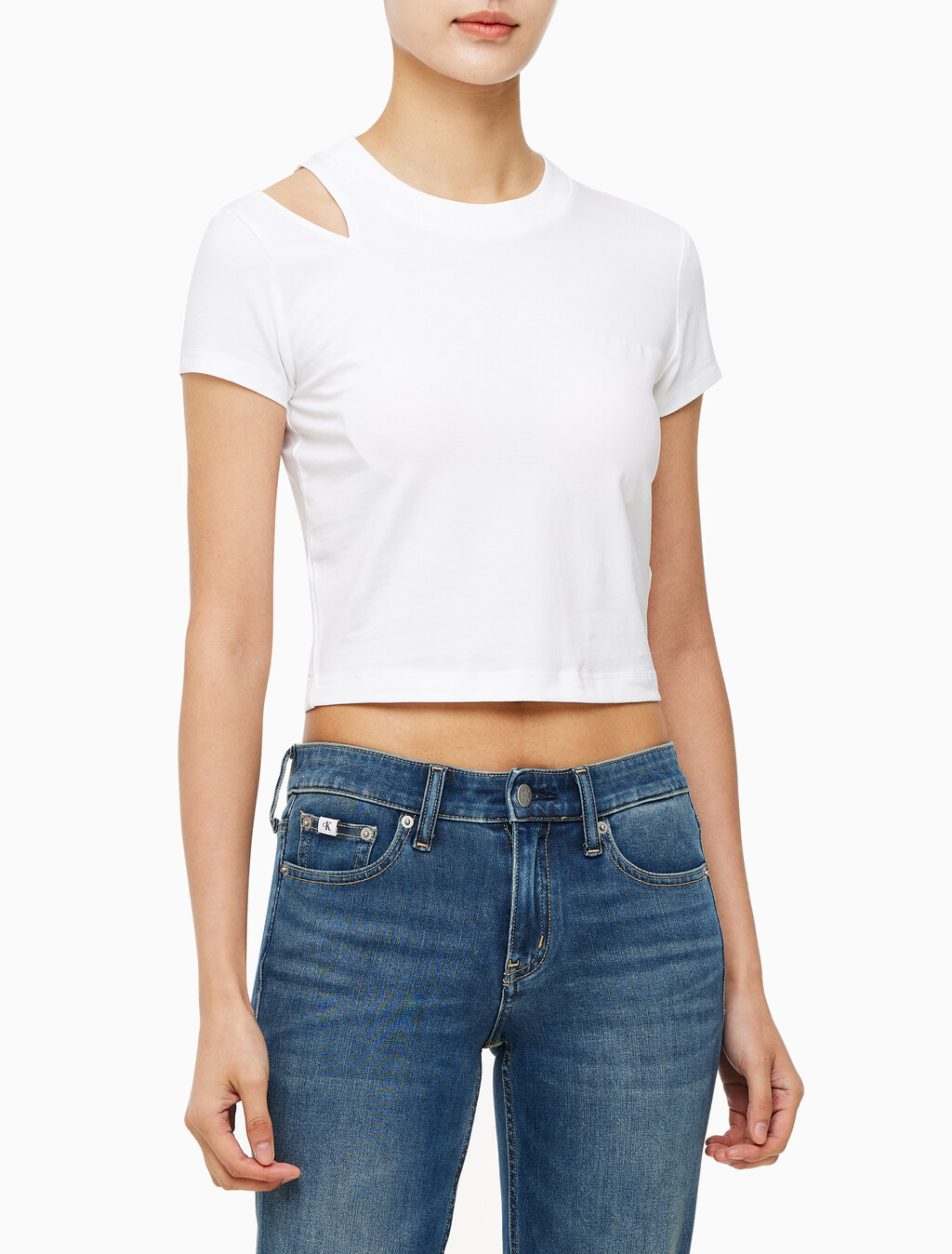 Buy 여성 메타 CK 베이비 티셔츠 in color BRIGHT WHITE