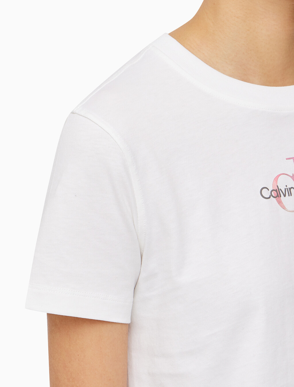 Buy 여성 모노그램 로고 모던 스트레이트핏 반팔 티셔츠 in color BRIGHT WHITE