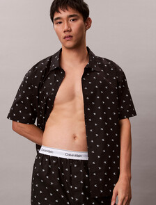 Buy 남성 코튼 포플린 슬립 숏 슬리브 탑 in color DIAMOND LOGO PRINT_BLACK