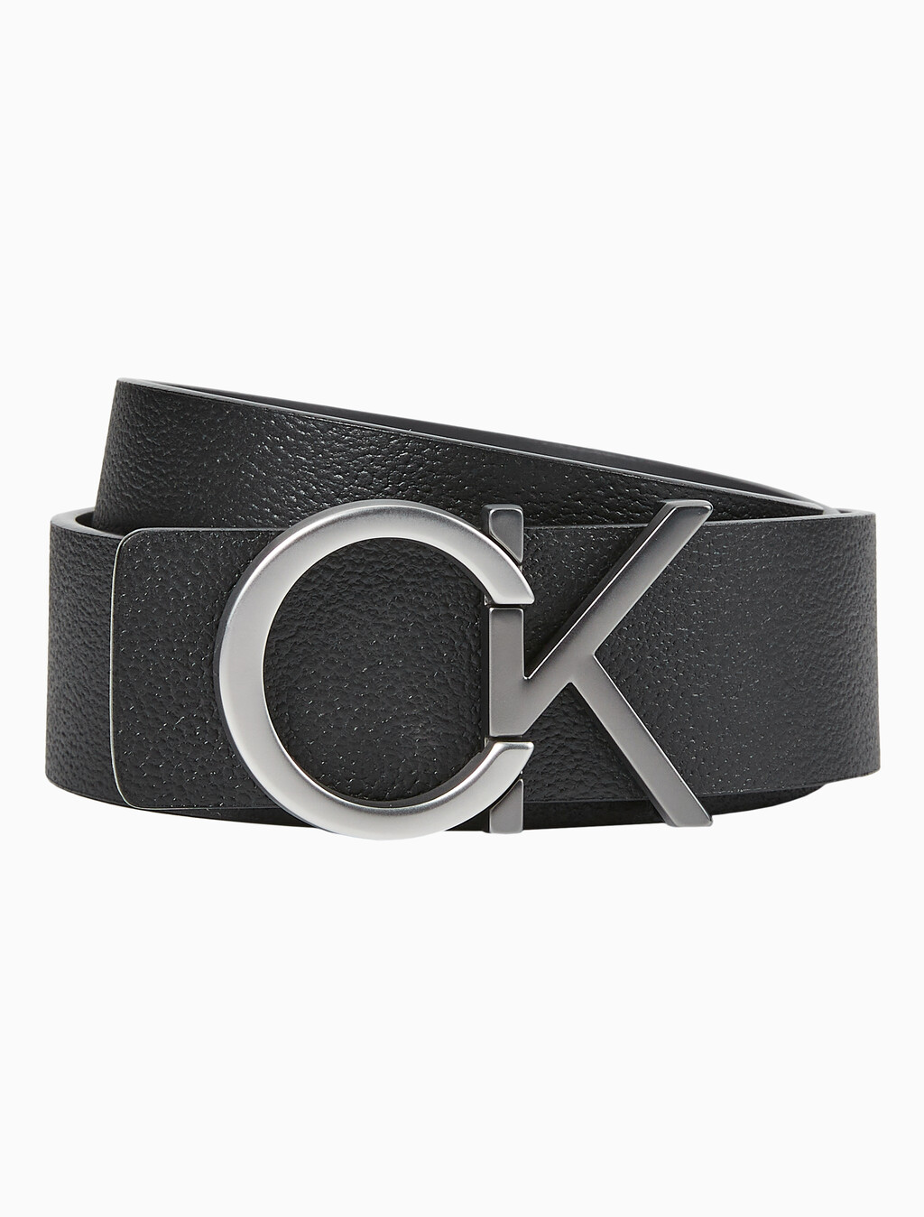 Buy 남성 CKJ 모노그램 프리미엄 로고 양면 벨트 35mm in color BLACK/DARK GREY