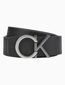 Buy 남성 CKJ 모노그램 프리미엄 로고 양면 벨트 35mm in color BLACK/DARK GREY