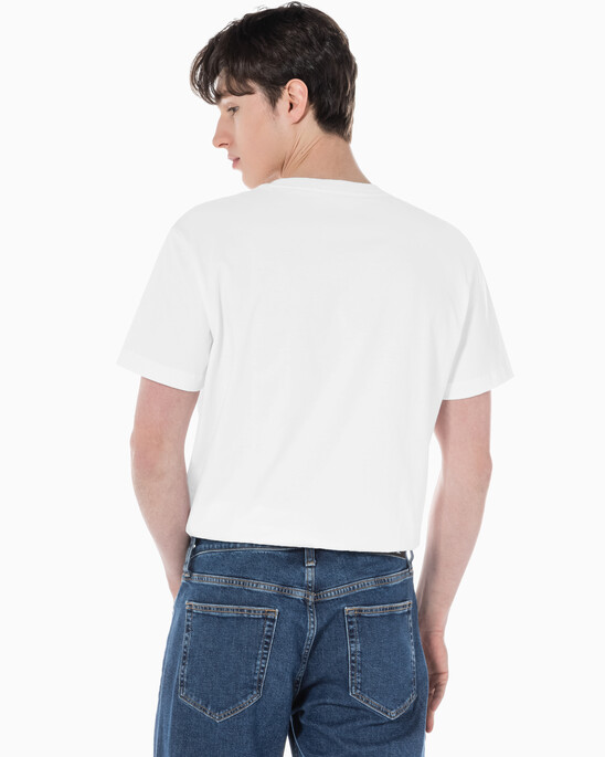 남성 레귤러핏 모노그램 엠브로이더리 로고 반팔 티셔츠