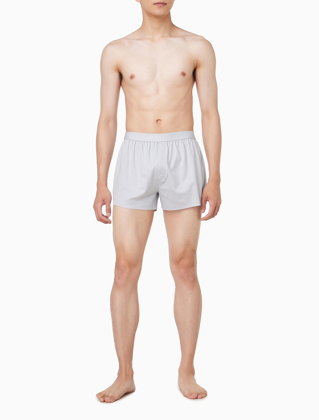Buy 남성 CK 블랙 슬립 니트 박서 in color HARBOR MIST