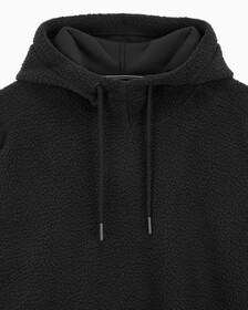 Buy 남성 릴랙스핏 쉐르파 후디 in color BLACK