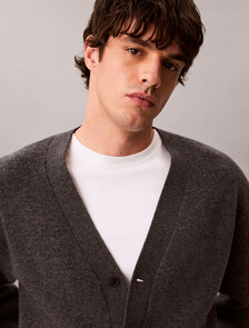 Buy 램스 울 블랜드 가디건 in color CHARCOAL HEATHER