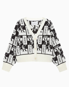 Buy 여성 투웨이 브이넥 AOP 크롭 가디건 in color WHITE