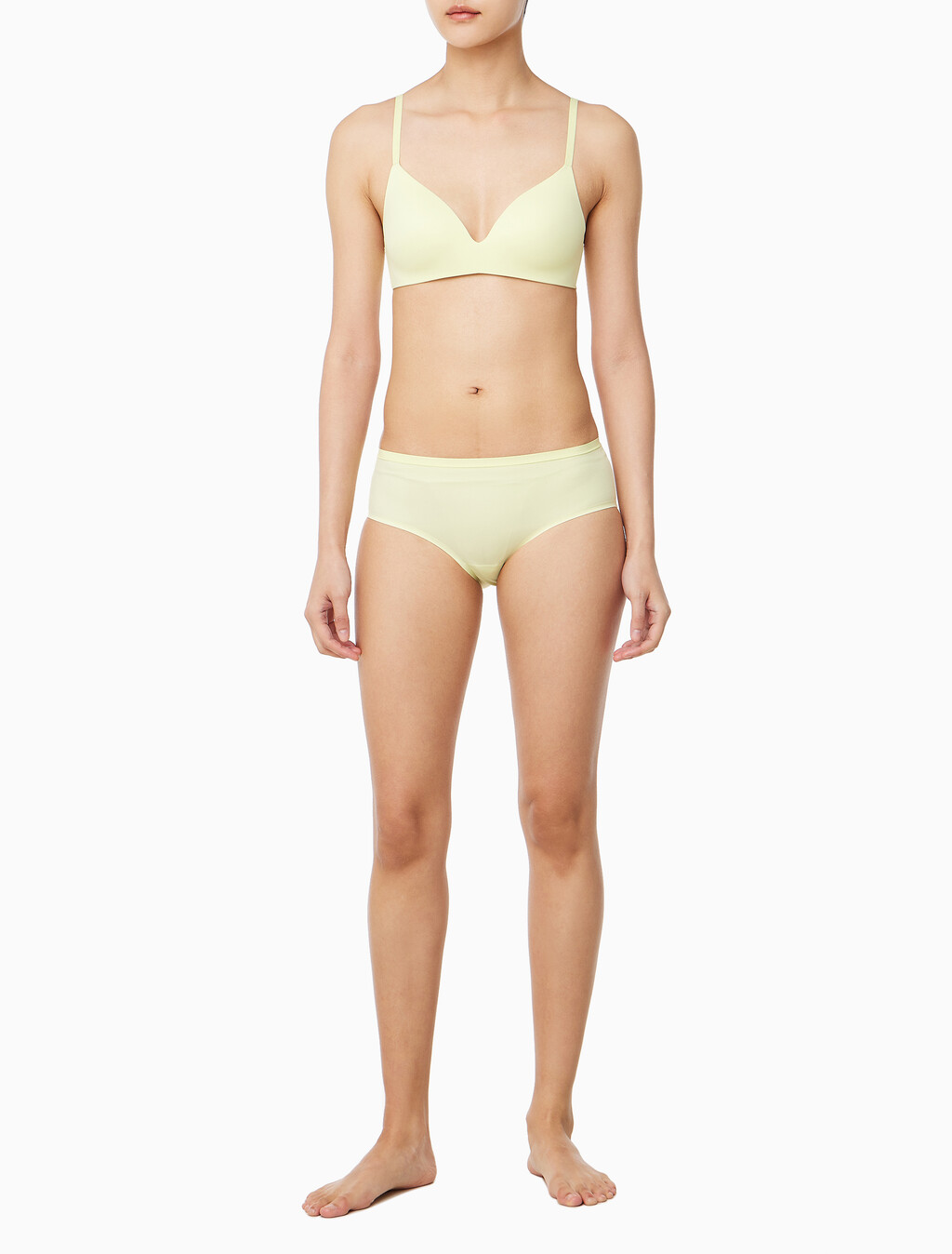 Buy 여성 퍼펙틀리 핏 AF 와이어프리 티셔츠 브라 in color PALE LIME YELLOW