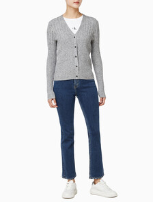 Buy 여성 립 가디건 in color Grey