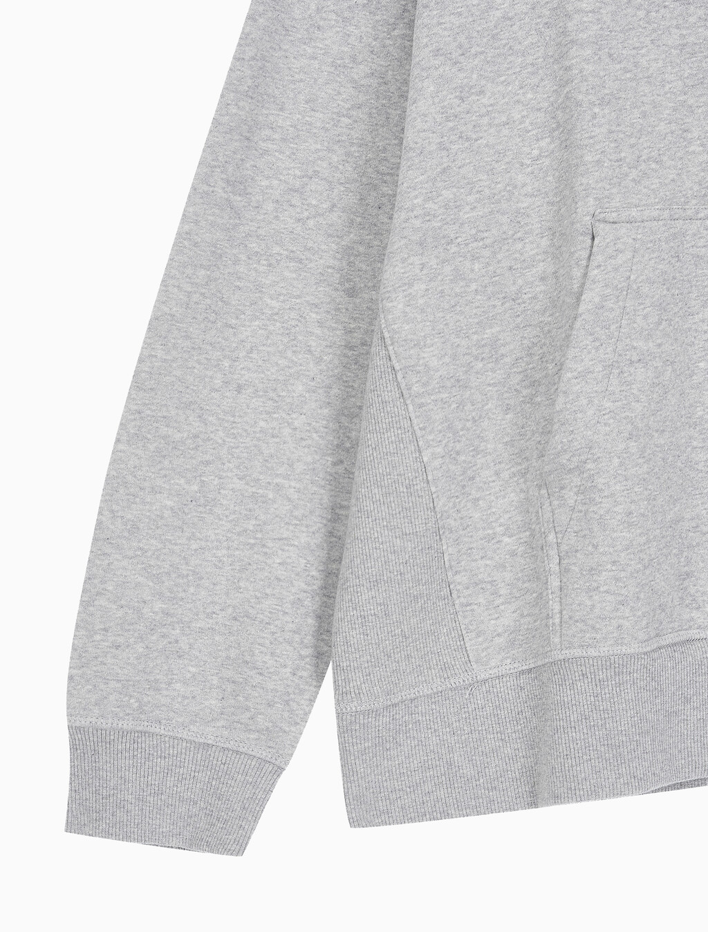 Buy 남성 아카이브 릴렉스핏 CK 스몰 로고 기모 후디 in color GREY HEATHER