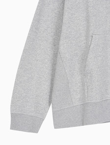 Buy 남성 아카이브 릴렉스핏 CK 스몰 로고 기모 후디 in color GREY HEATHER