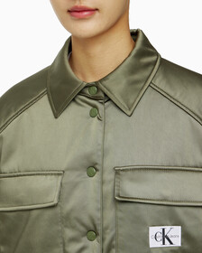 Buy 여성 리버서블 사틴 샤켓 in color DUSTY OLIVE
