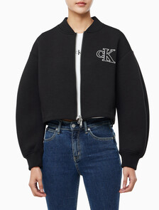 Buy 여성 오버사이즈 스쿠바 집 보머 자켓 in color BLACK