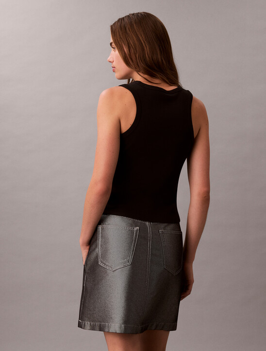 여성 우븐라벨 립 탱크