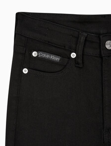 Buy 여성 하이라이즈 스키니 앵클핏 블랙 데님 in color WASHED BLACK LOGO LACE
