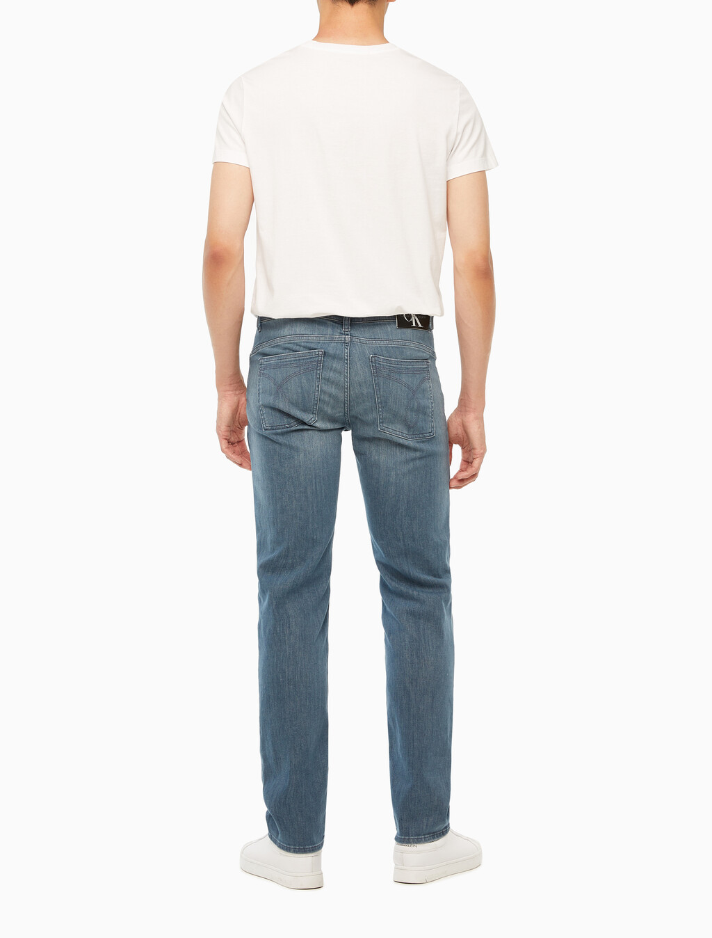 Buy 남성 바디핏 블루그레이 이탈리안 데님 in color GREY STEPPED RELEASE HEM